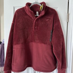 All In Motion Quarter Button Red Pullover